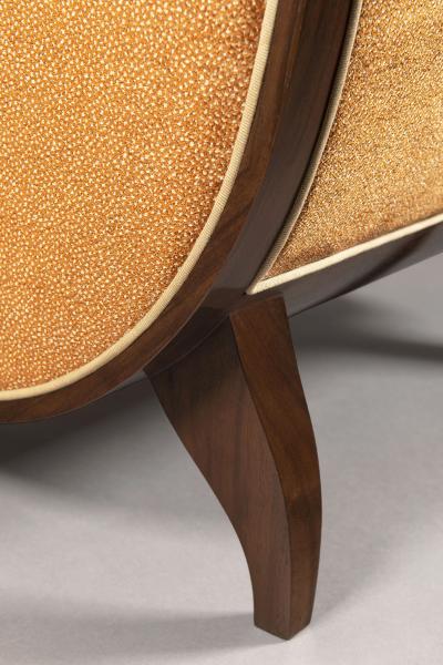  ILIAD DESIGN A French 30 s inspired Club Chair with matching Ottoman by ILIAD Design