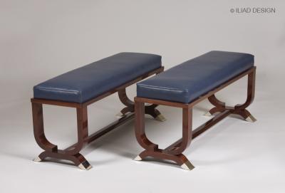  ILIAD DESIGN Pair of Art Deco inspired benches by ILIAD Design