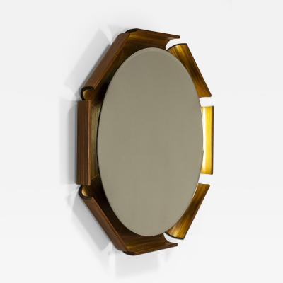  ISA Bergamo I S A Italy ISA Bergamo Backlit Mirror in Walnut Italy 1960s