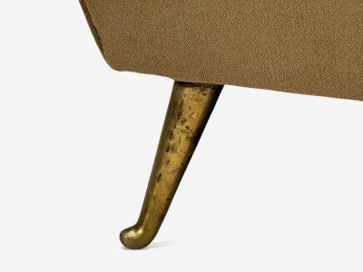  ISA Bergamo I S A Italy ISA Bergamo Camel Velvet Bronze Wingback Chairs Italy 1950s