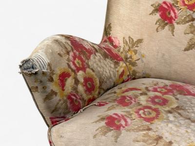  ISA Bergamo I S A Italy ISA Bergamo Fabric Wood Brass Organic Lounge Chairs Italy 1950s