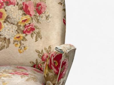  ISA Bergamo I S A Italy ISA Bergamo Fabric Wood Brass Organic Lounge Chairs Italy 1950s