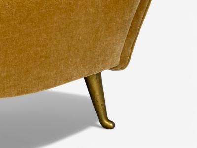  ISA Bergamo I S A Italy ISA Bergamo Italian Mid Century Bronze Camel Mohair Lounge Chairs 1950s