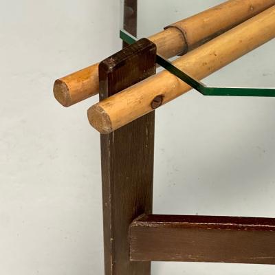  ISA Bergamo I S A Italy ISA Italian Mid Century Modern Square Coffee Table Wood Bamboo Cane 1980s