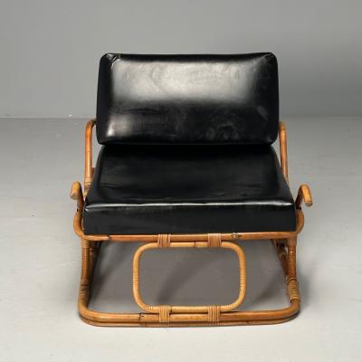  ISA Bergamo I S A Italy ISA Ponte San Pietro Italian Mid Century Modern Armchair Ottoman Rattan