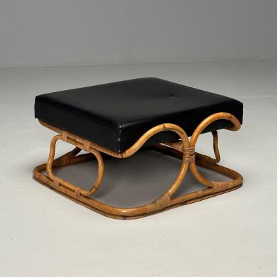  ISA Bergamo I S A Italy ISA Ponte San Pietro Italian Mid Century Modern Armchair Ottoman Rattan
