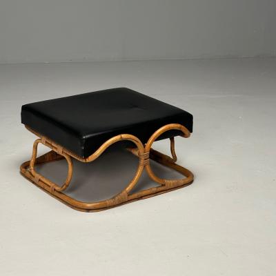  ISA Bergamo I S A Italy ISA Ponte San Pietro Italian Mid Century Modern Armchair Ottoman Rattan