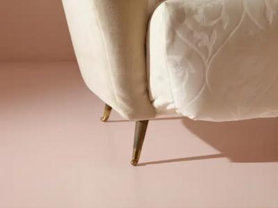  ISA Bergamo I S A Italy Ico Parisi Curved fabric sofa with brass legs by Isa Bergamo Italy 1950s