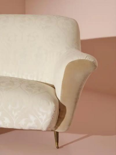  ISA Bergamo I S A Italy Ico Parisi Curved fabric sofa with brass legs by Isa Bergamo Italy 1950s