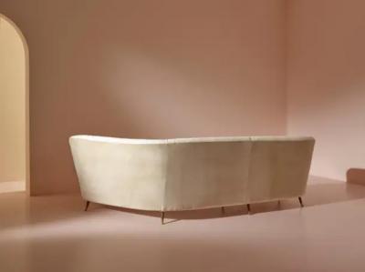 ISA Bergamo I S A Italy Ico Parisi Curved fabric sofa with brass legs by Isa Bergamo Italy 1950s