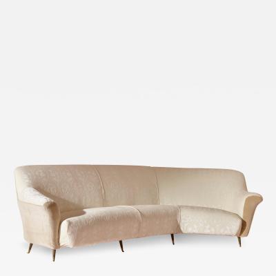  ISA Bergamo I S A Italy Ico Parisi Curved fabric sofa with brass legs by Isa Bergamo Italy 1950s