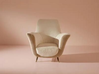  ISA Bergamo I S A Italy Ico Parisi velvet and brass armchairs by Isa Bergamo Italy 1950s