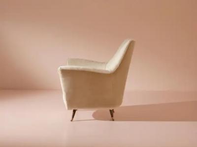  ISA Bergamo I S A Italy Ico Parisi velvet and brass armchairs by Isa Bergamo Italy 1950s
