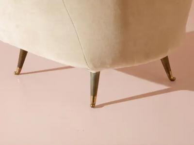  ISA Bergamo I S A Italy Ico Parisi velvet and brass armchairs by Isa Bergamo Italy 1950s