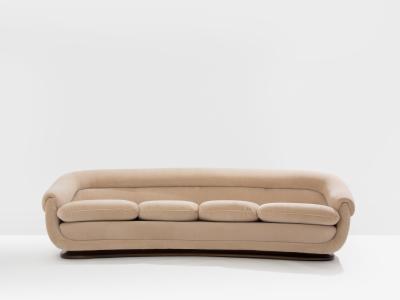  ISA Bergamo I S A Italy Isa Bergamo large Art Deco walnut mohair velvet sofa 1940s