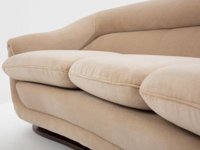  ISA Bergamo I S A Italy Isa Bergamo large Art Deco walnut mohair velvet sofa 1940s