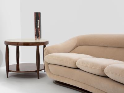  ISA Bergamo I S A Italy Isa Bergamo large Art Deco walnut mohair velvet sofa 1940s