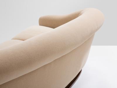  ISA Bergamo I S A Italy Isa Bergamo large Art Deco walnut mohair velvet sofa 1940s