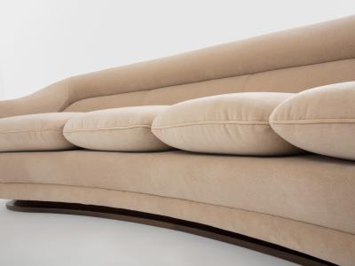  ISA Bergamo I S A Italy Isa Bergamo large Art Deco walnut mohair velvet sofa 1940s