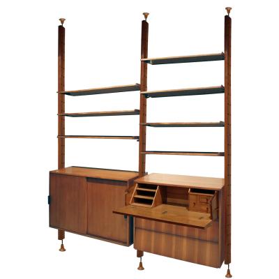  ISA Bergamo I S A Italy Large Italian Wall Unit in Rosewood Teak and Mahogany 1964