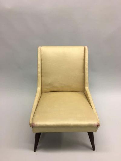  ISA Bergamo I S A Italy Pair of Italian Mid Century Modern Lounge Slipper Chairs by ISA 1950