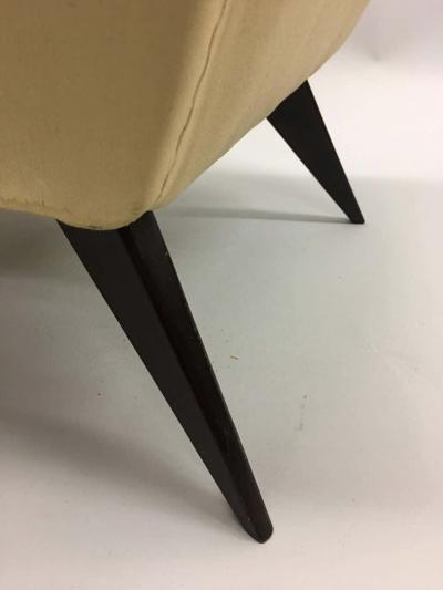  ISA Bergamo I S A Italy Pair of Italian Mid Century Modern Lounge Slipper Chairs by ISA 1950