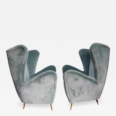  ISA Bergamo I S A Italy Pair of Italian Modern Sculptural Lounge Chairs Attributed to ISA Bergamo
