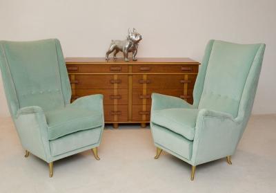  ISA Bergamo I S A Italy Pair of Mid Century Modern armchairs by ISA from a design by Gio Ponti 