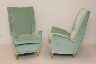  ISA Bergamo I S A Italy Pair of Mid Century Modern armchairs by ISA from a design by Gio Ponti 