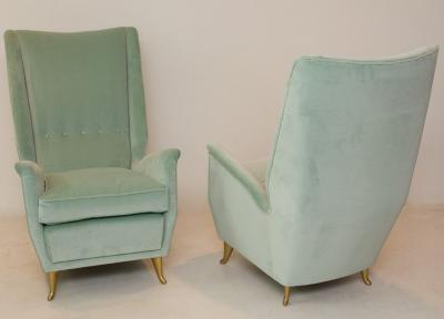  ISA Bergamo I S A Italy Pair of Mid Century Modern armchairs by ISA from a design by Gio Ponti 