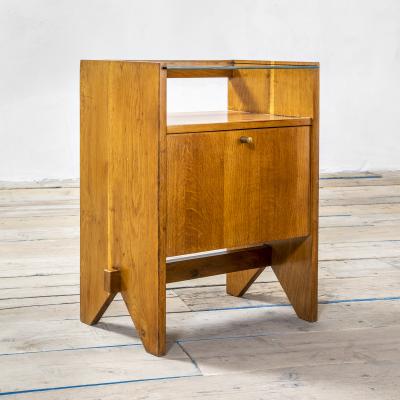  ISA Bergamo I S A Italy Pair of Night Stands by ISA Bergamo in Wood Glass and Brass