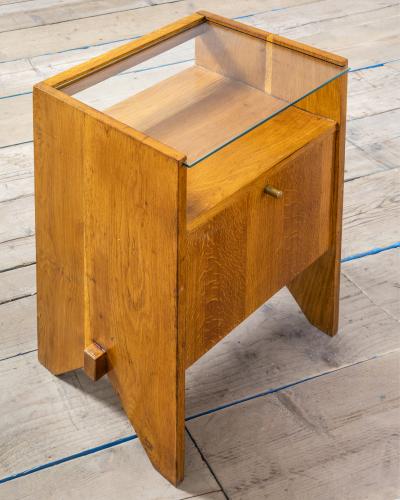  ISA Bergamo I S A Italy Pair of Night Stands by ISA Bergamo in Wood Glass and Brass
