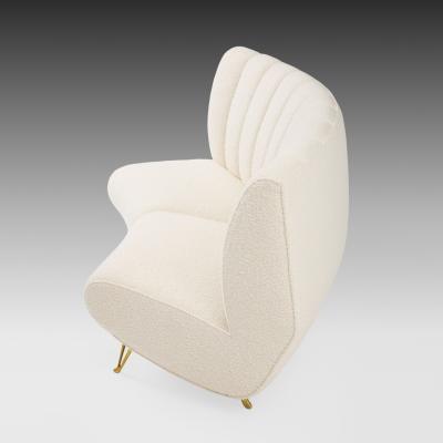  ISA Bergamo I S A Italy Rare Curved Settee in Ivory Boucl by ISA Bergamo