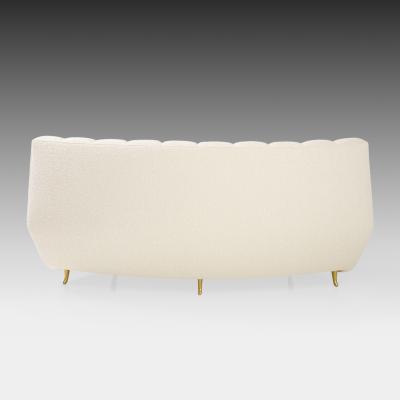  ISA Bergamo I S A Italy Rare Curved Settee in Ivory Boucl by ISA Bergamo