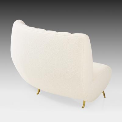  ISA Bergamo I S A Italy Rare Curved Settee in Ivory Boucl by ISA Bergamo