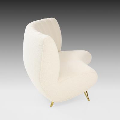  ISA Bergamo I S A Italy Rare Curved Settee in Ivory Boucl by ISA Bergamo