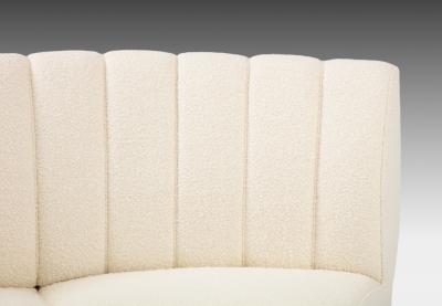  ISA Bergamo I S A Italy Rare Curved Settee in Ivory Boucl by ISA Bergamo