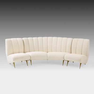  ISA Bergamo I S A Italy Rare Curved Settee in Ivory Boucl by ISA Bergamo