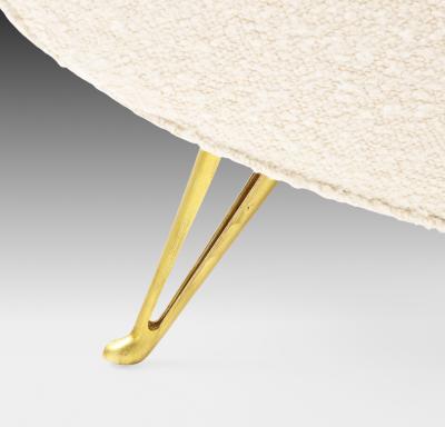  ISA Bergamo I S A Italy Rare Set of Curved Settee and Pair of Lounge Chairs in Ivory Boucl 