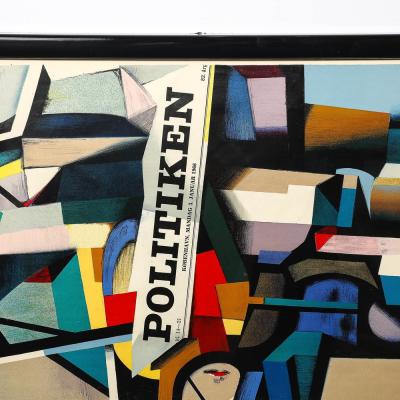  Ib Andersen Mid Century Modernist Lithograph Poster Politiken signed Ib Anderson