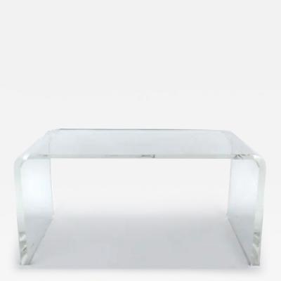  Iconic Design Gallery Custom Lucite Waterfall Table or Bench with Curved Sides