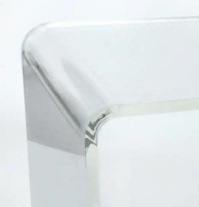  Iconic Design Gallery Custom Lucite Waterfall Table or Bench with Curved Sides