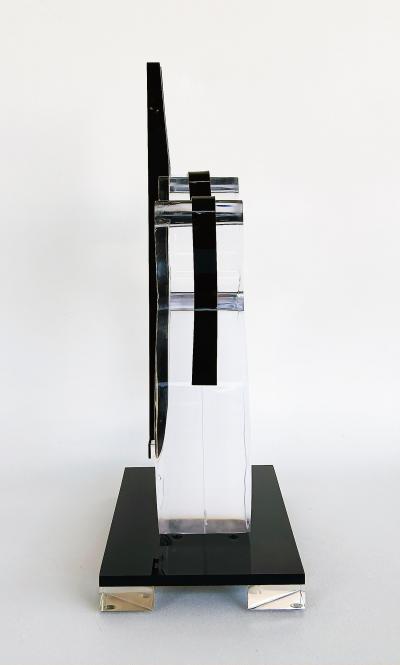  Iconic Design Gallery Custom Made 4 Thick Lucite Guitar Sculpture on Stand Signed Edition 1 10