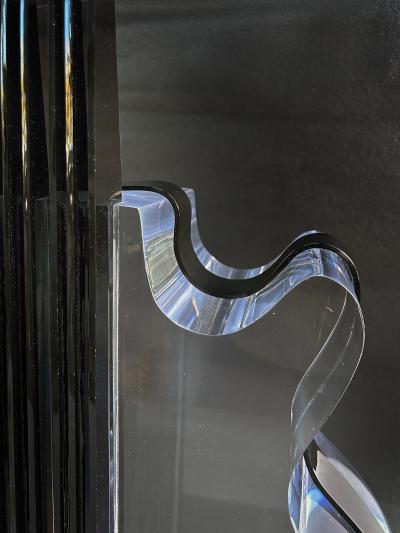  Iconic Design Gallery Custom Made 4 Thick Lucite Guitar Sculpture on Stand Signed Edition 1 10