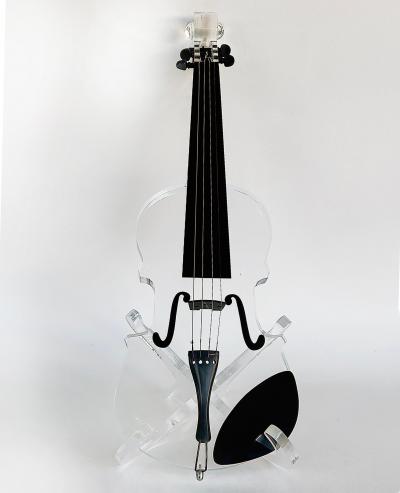  Iconic Design Gallery Custom Made Lucite Violin Sculpture on Stand Signed Numbered Edition 1 10