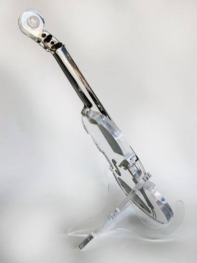  Iconic Design Gallery Custom Made Lucite Violin Sculpture on Stand Signed Numbered Edition 1 10