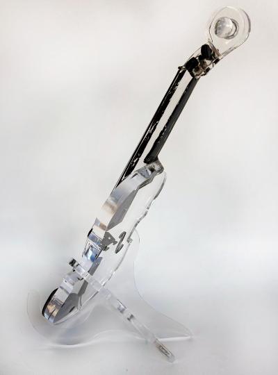  Iconic Design Gallery Custom Made Lucite Violin Sculpture on Stand Signed Numbered Edition 1 10