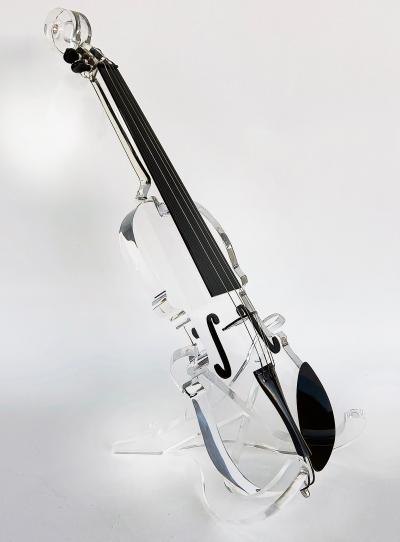  Iconic Design Gallery Custom Made Lucite Violin Sculpture on Stand Signed Numbered Edition 1 10