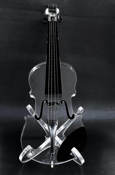 Iconic Design Gallery Custom Made Lucite Violin Sculpture on Stand Signed Numbered Edition 1 10