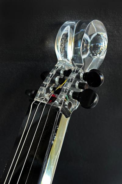  Iconic Design Gallery Custom Made Lucite Violin Sculpture on Stand Signed Numbered Edition 1 10